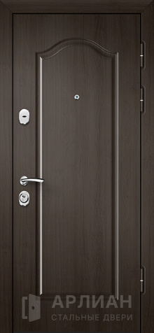 Фото «Коричневая входная дверь с утеплителем отделка с патиной №14»